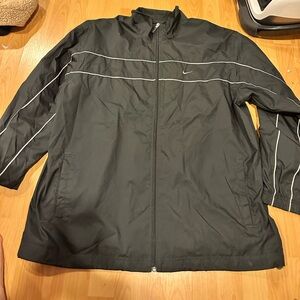 Nike Men’s Black Jacket with White Reflective Piping